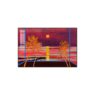 客厅卧室海滩风景装饰画沙滩日出日落椰子树挂画酒店民宿简约壁画