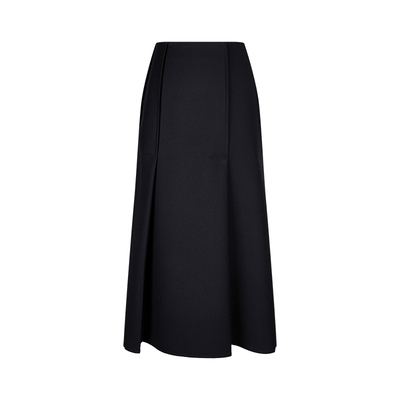 LESS新款A型绵羊毛气质半身裙子