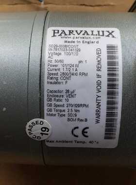 议价船用雨刮器电机PARVALUX SD29-0008/CONT，110VA，议价