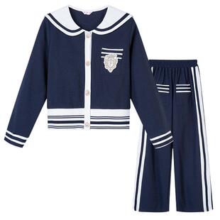 富罗迷女童春装儿童套装春季新款好看青少年小女孩时髦洋气两件套