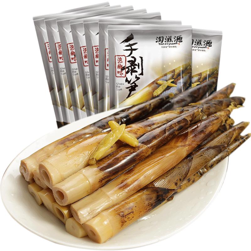 泡椒手剥笋酸笋2.95kg桶装网红手拨笋子餐厅开袋即食新鲜香辣竹笋