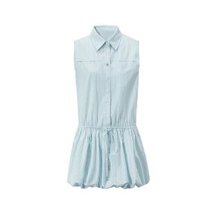 FIVE PLUS女夏装航海风衬衫裙纯棉收腰撞色连衣裙女装