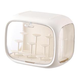 萌粒展示盒太空舱盲盒展示架收纳带灯泡泡玛透明防尘特手办展示柜