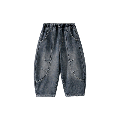 男童加绒牛仔裤2025秋冬新款儿童加绒加厚一体绒保暖长裤子冬装