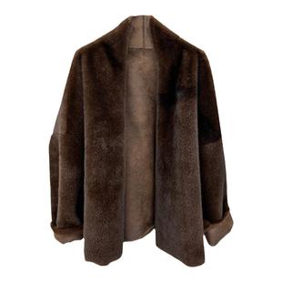 （吴大笑）小樽初雪私服洋气环保貂皮毛一体毛毛气质名媛皮草外套