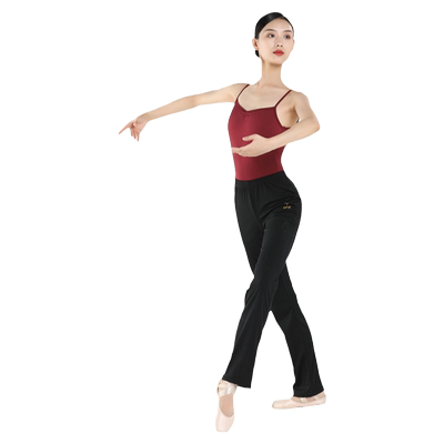 丹诗戈舞蹈裤高腰弹力喇叭裤直筒