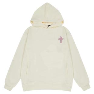 重磅连帽卫衣男装潮牌美式十字架新款秋冬季不加绒上衣青少年外套