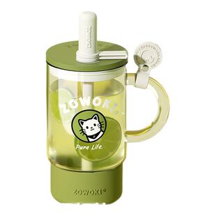 造物集高硼硅玻璃杯女生高颜值水杯大容量吸管杯办公室耐高温杯子