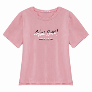 100%纯棉短袖t恤女士夏季韩版宽松显瘦洋气百搭圆领大码印花上衣