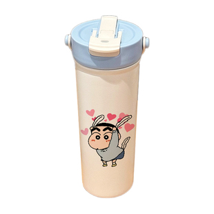 诀慕可爱猫咪保温杯316不锈钢高颜值办公咖啡杯容量600ml吸管水杯