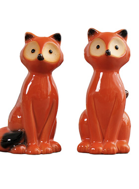 景德镇陶瓷手工狐狸摆件