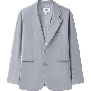 森马休闲西服男2024秋季新款都市商务通勤风男士西装简约纯色上衣