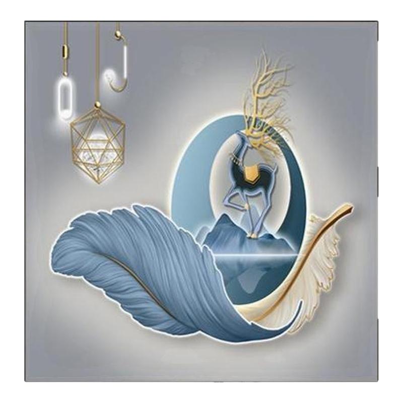 羽毛抽象餐厅卧室挂画现代简约