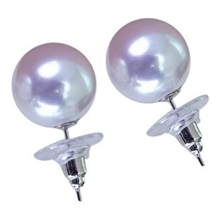 999纯银耳针素钉女款施家珍珠耳饰耳钉人造仿海水akoya耳环不过敏