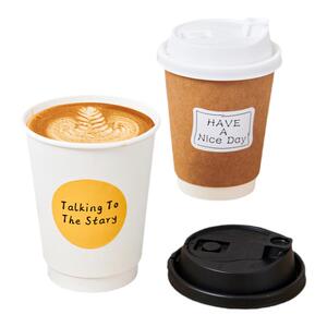 咖啡杯一次性带盖加厚牛皮纸杯豆浆奶茶家用商热饮打包杯外带ins