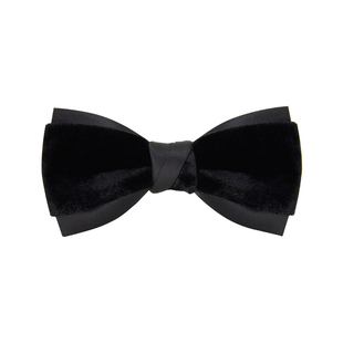 MRCOLOR凯乐先生男士领结婚新郎伴郎黑蓝红金丝绒拼色双层蝴蝶结