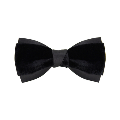 凯乐先生黑蓝红金丝绒拼色蝴蝶结