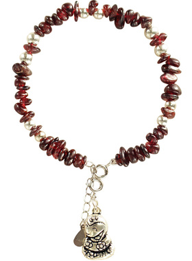 天然石榴石手链女纯银不掉色生肖