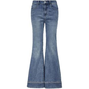 Vero Moda牛仔裤女2025夏季新款含棉裤脚磨毛复古微喇裤325232065