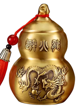 纯黄铜避火龙瓶子厨房西北角精雕