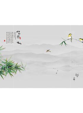 乔其纱定制客厅屏风纱画新中式