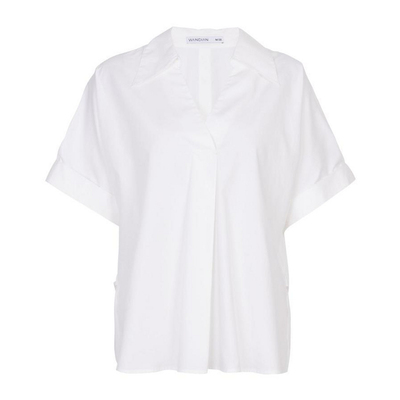 婉甸2025夏季新品经典白短袖衬衫1242S06JH2