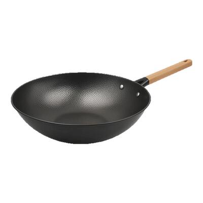 32cm碳钢锤纹炒锅家用炒菜专用锅