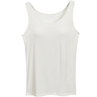 莫代尔胸垫白bra女夏大码吊带