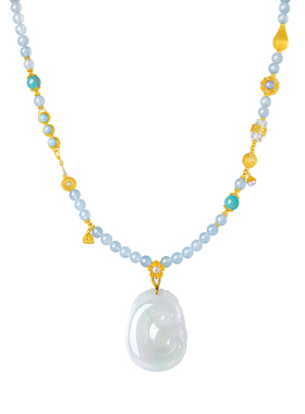 周大生转珠阁天然翡翠吊坠项链