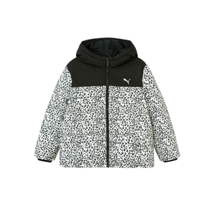 PUMA彪马男童羽绒服新款冬装中大儿童潮酷豹纹满印防泼水保暖外套
