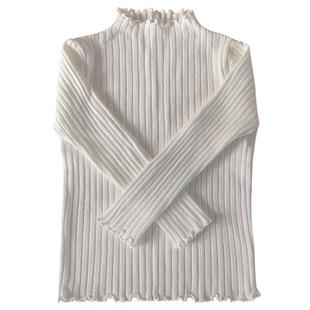 女童毛衣打底衫套头儿童秋冬新款宝宝针织毛线洋气上衣长袖木耳边