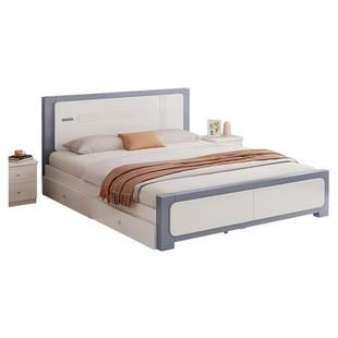 实木床现代简约1.5米主卧双人轻奢床北欧1.2米出租房用新款单人床