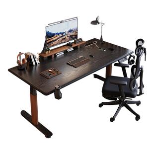 实木电动升降桌智能书桌电脑桌家用办公桌电竞桌子可升降工作台