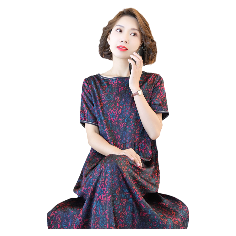 迪芬璐嘉气质优雅真丝连衣裙女