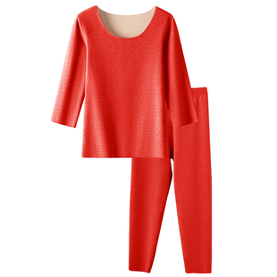 龙凤褂打底衣秀禾旗袍保暖内衣女秋冬七分袖套装红色结婚秋衣秋裤