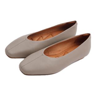 德芙琳鹿皮小香风奶奶鞋芭蕾鞋平底鞋一脚蹬女鞋配旗袍裙子的鞋子