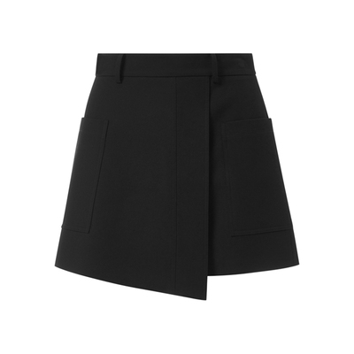 朗姿集团LIME莱茵高腰黑白短裤25夏显瘦简约百搭女裤弹力裤