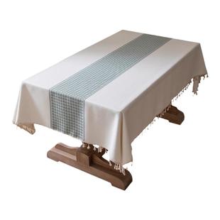 桌布布艺棉麻小清新法式台布轻奢茶几欧式长方形高级新款餐桌布