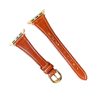 LINEVEK适用苹果iwatchs11手表表带10牛皮质9小蛮腰8高级质感applewatch7腕带se3秋冬6女生5替换4酒红色2小众