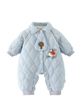 婴儿秋冬连体衣薄棉外穿
