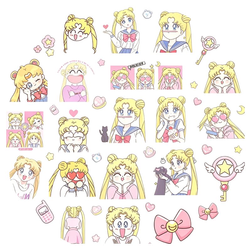 50张美少女战士水冰月主题贴纸