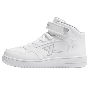 特步童鞋秋冬新款中大童女童时尚百搭高帮板鞋儿童运动防滑耐磨鞋