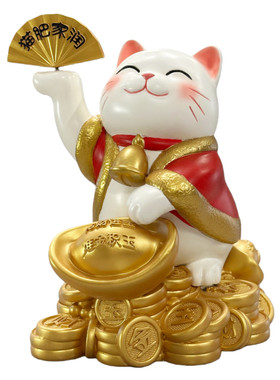 旋转来财猫咪摆件开业礼物