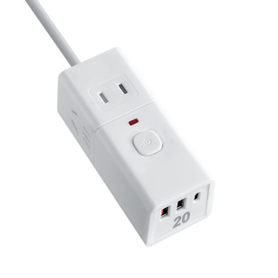 家用多功能迷你小巧插座插排延长线办公桌面USB充电20W快充插线板