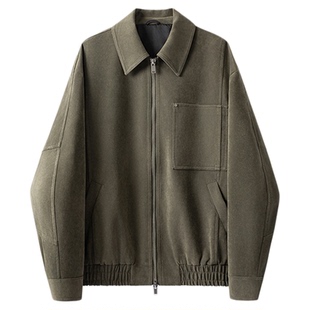 【限时清仓】威廉福克斯秋季仿麂皮立体裁剪贴袋翻领男款夹克