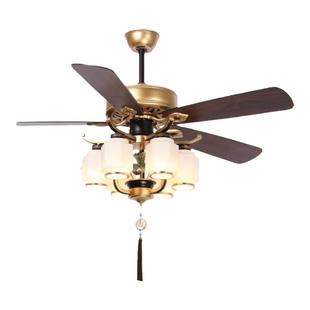 新中式风扇灯复古客厅餐厅吊扇风扇2025新款高端中古风静音吊扇灯