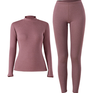 南极人中领保暖内衣女士加绒加厚秋衣裤秋裤套装德绒发热女款冬季