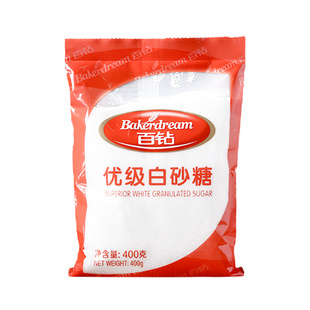 家用白砂糖安琪百钻绵白糖400g冰糖细砂糖冲饮喝食用棉糖烘焙材料