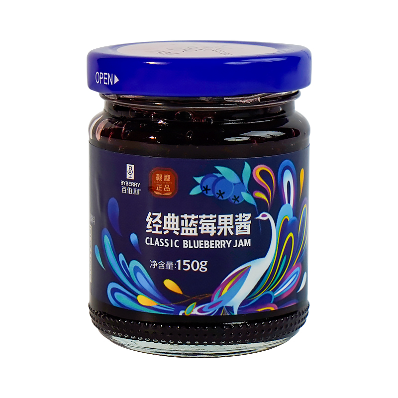 百伯利蓝莓果酱草莓酱0脂肪早餐面包吐司涂抹伴侣家庭烘焙调味