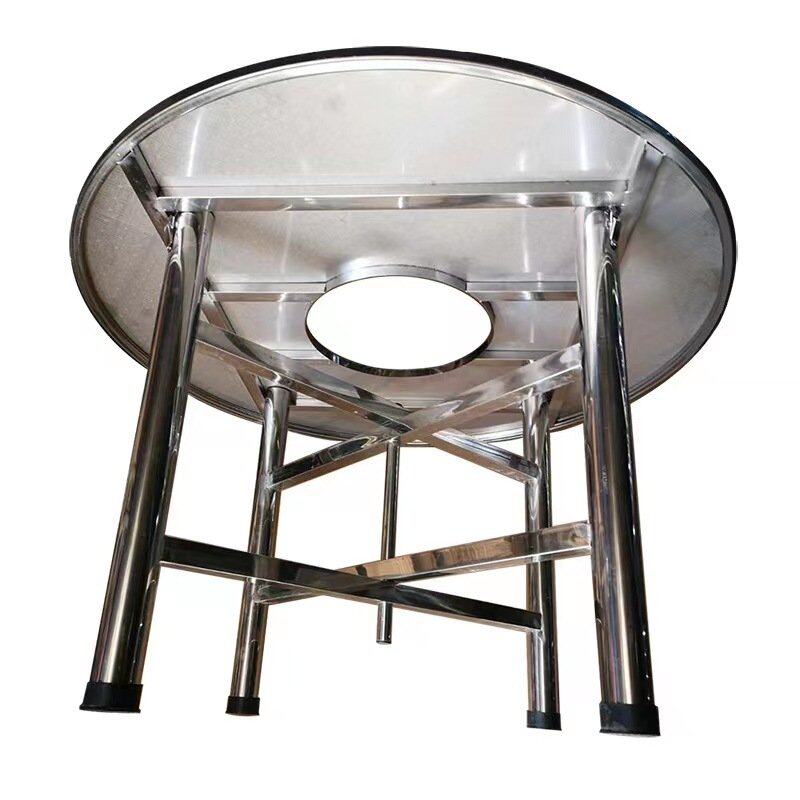 不锈钢火锅桌下沉式分体折叠圆形火锅桌简约火锅店商用火锅桌